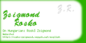 zsigmond rosko business card